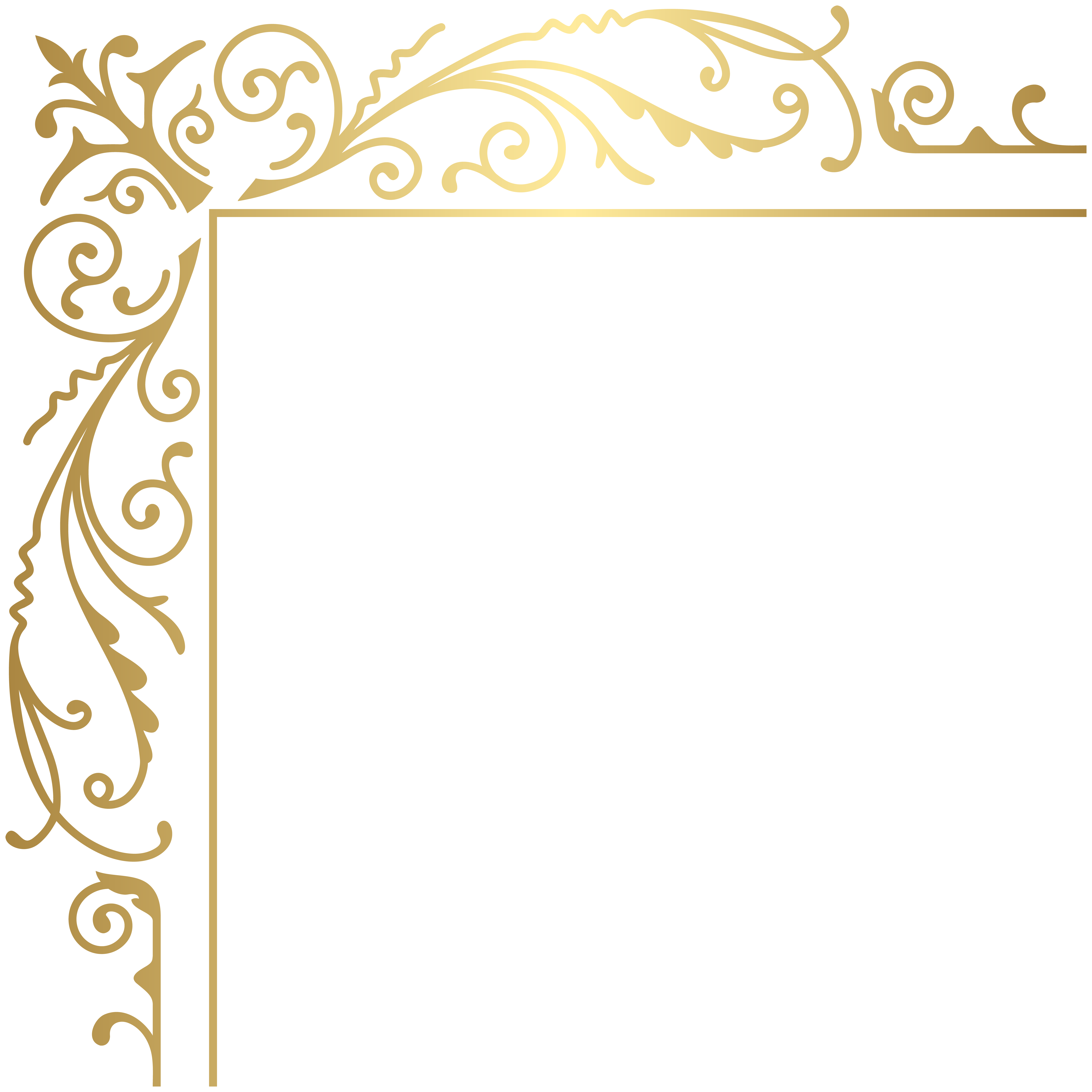 Gold Deco Corner PNG Clip Art Image