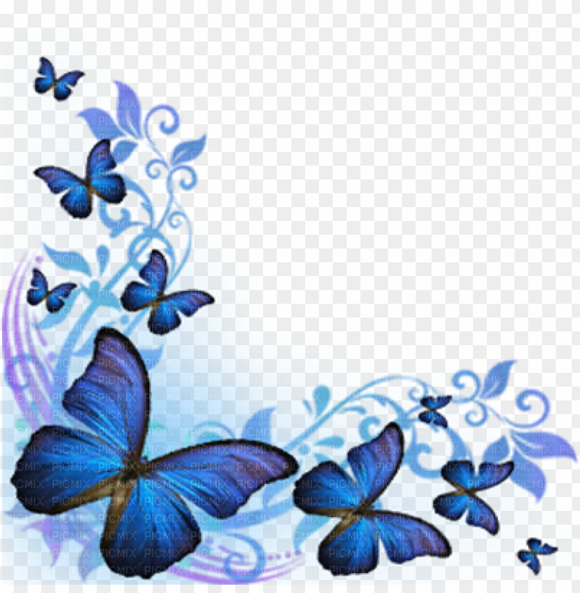 Blue butterflies corner.