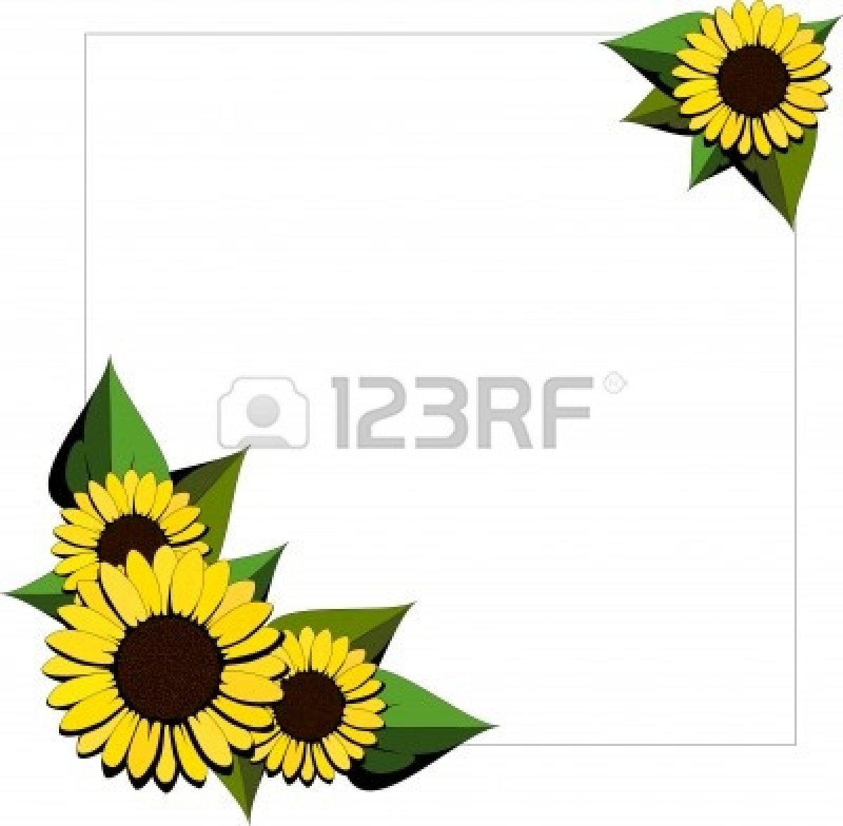 Sunflower corner border clipart