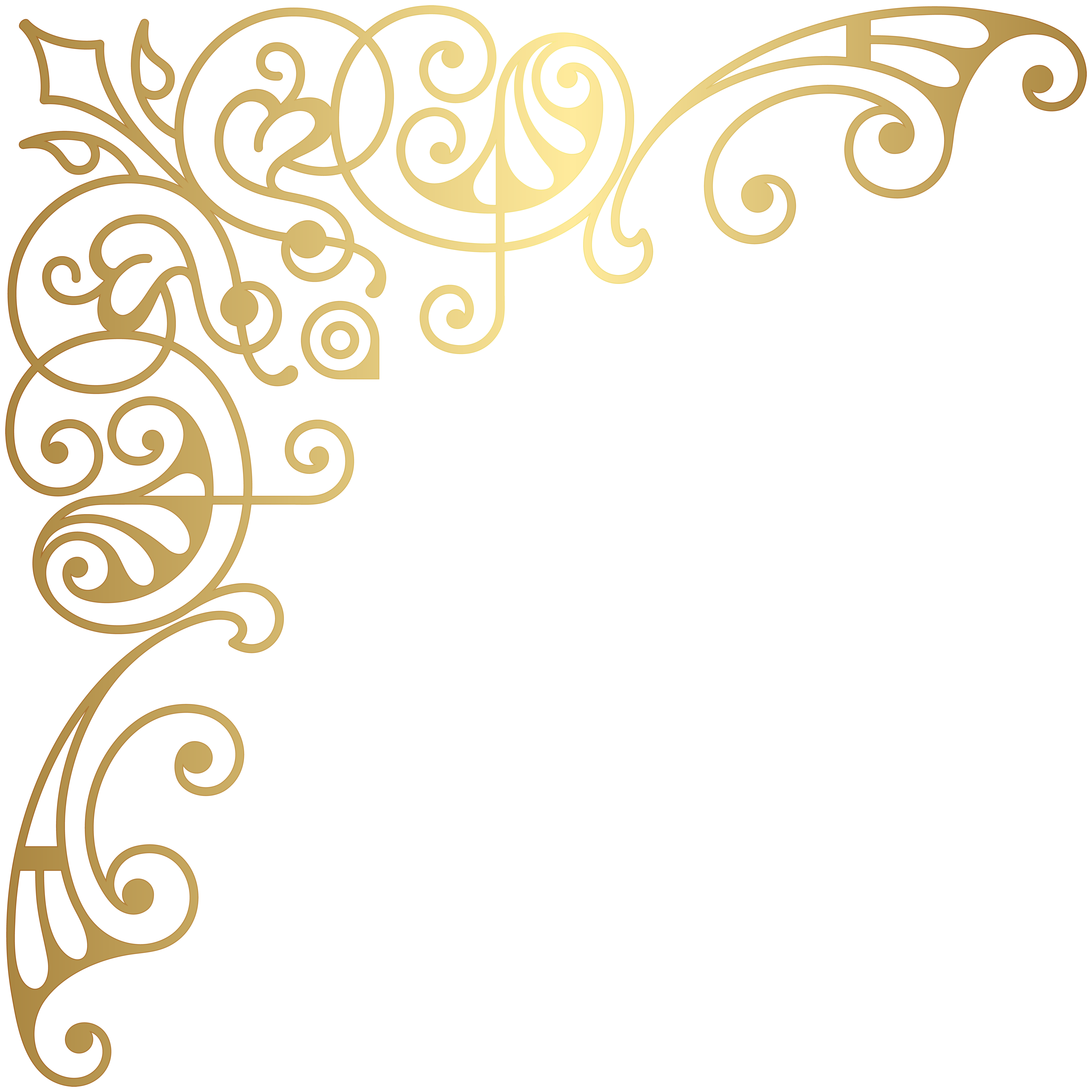 Gold Corner Decorative Transparent PNG Clip Art