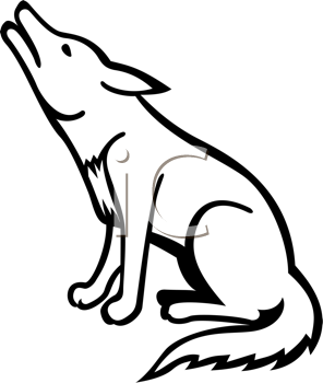Howling coyote drawing.