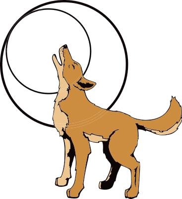Howling coyote clipart.