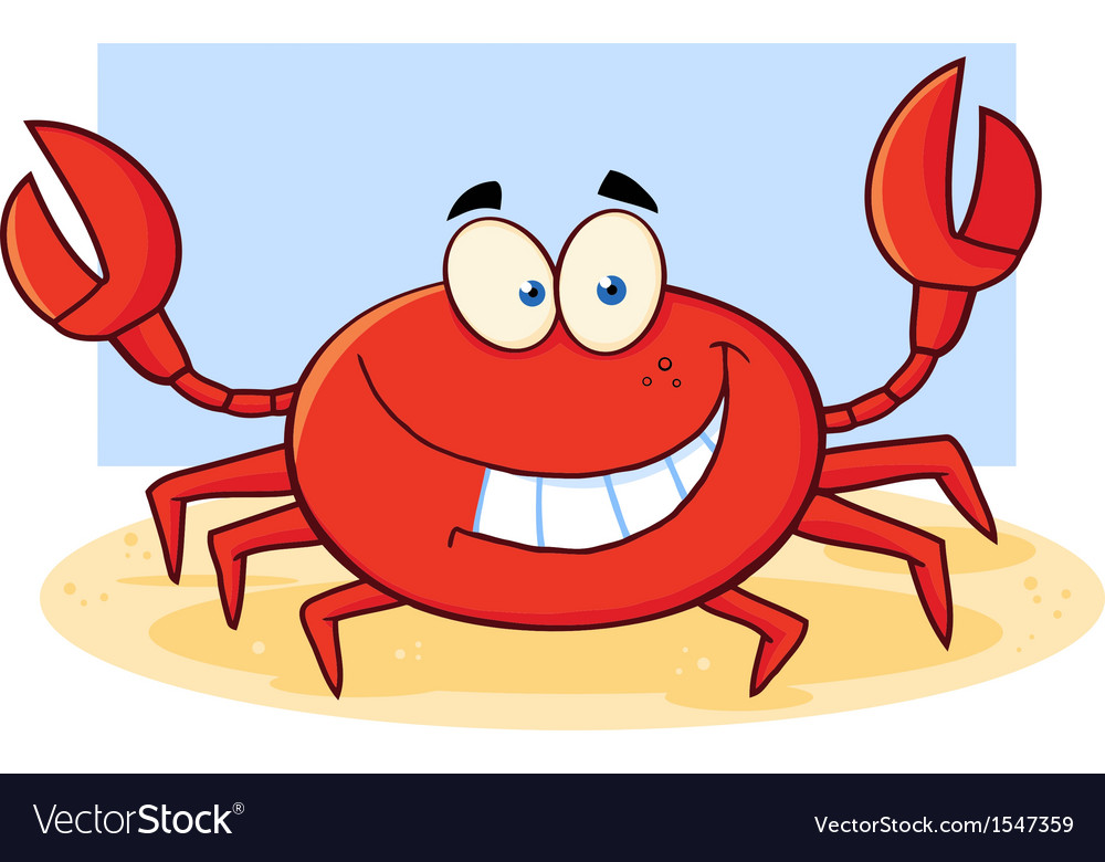 Beach crab cartoon.