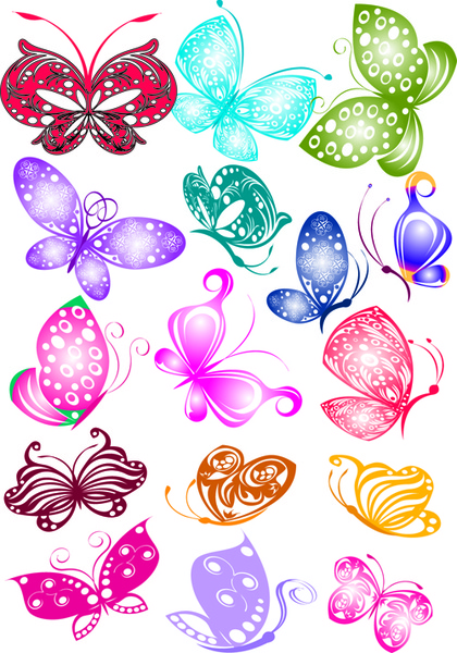 Sorts of butterflies clip art vector Free vector in