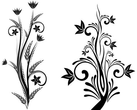 Simple Flower Designs Black And White