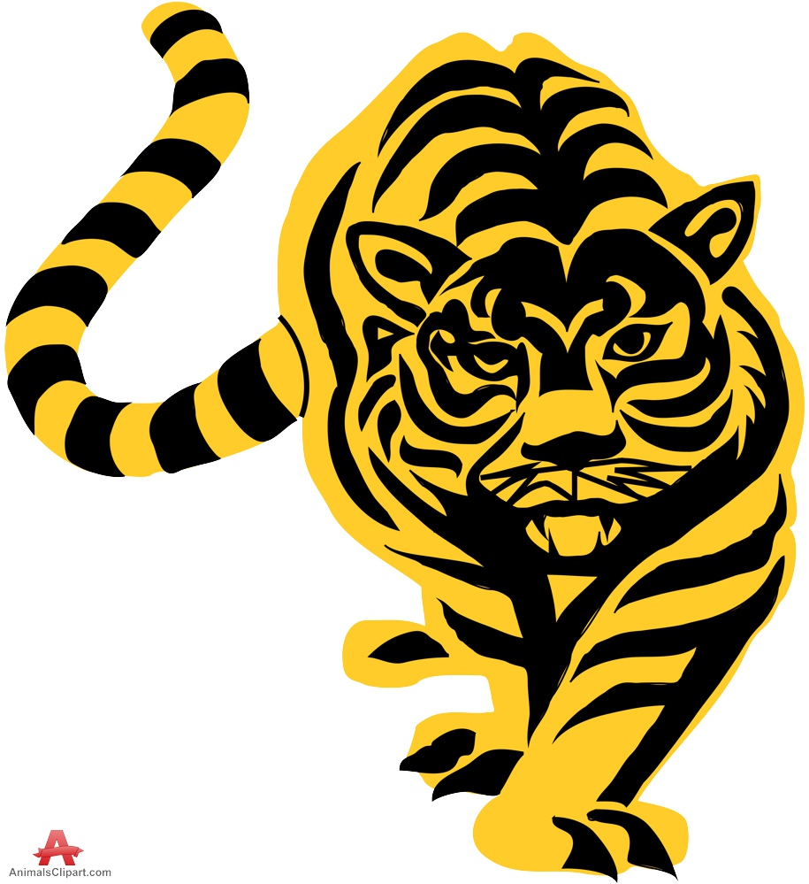 Tiger stencil clipart.