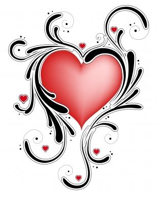Swirl heart tattoo.