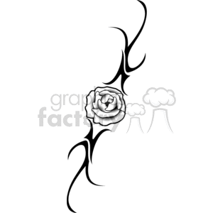 Rose tattoo design clipart