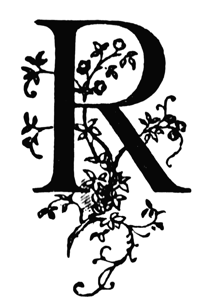 Floral initial clipart.