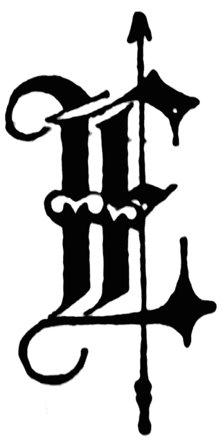 E, Old English fancy text