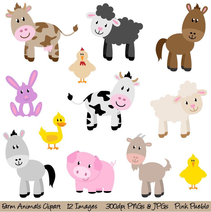 Farm Animals Clipart, Farm Animals Clip Art, Barnyard