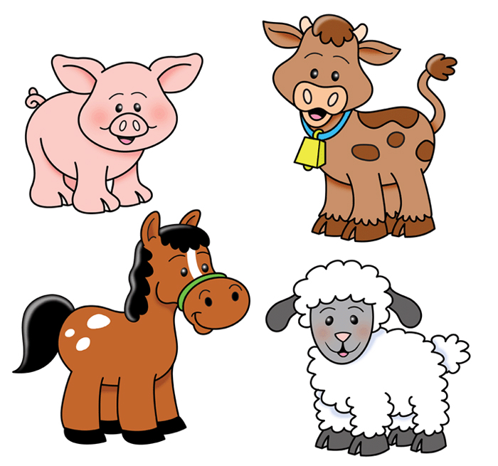 Collection farm animals.