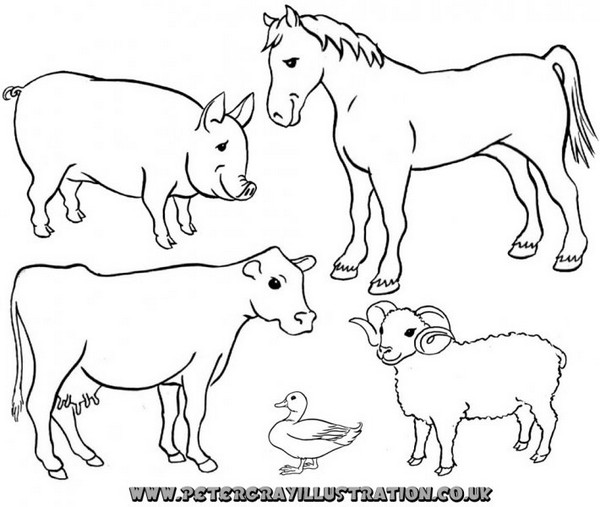 Free Farm Animals Images Black And White, Download Free Clip