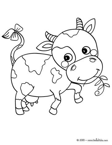 Cute cow coloring page