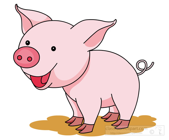 Single Farm Animal Pig Clipart
