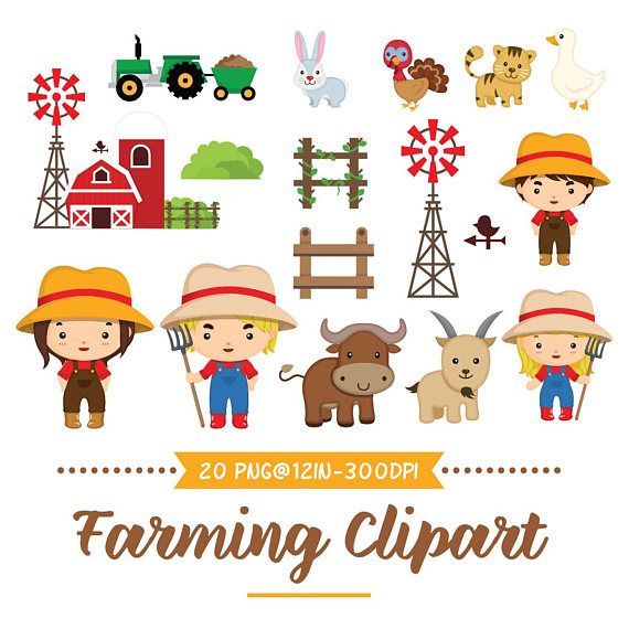 Farm animal clip art Set