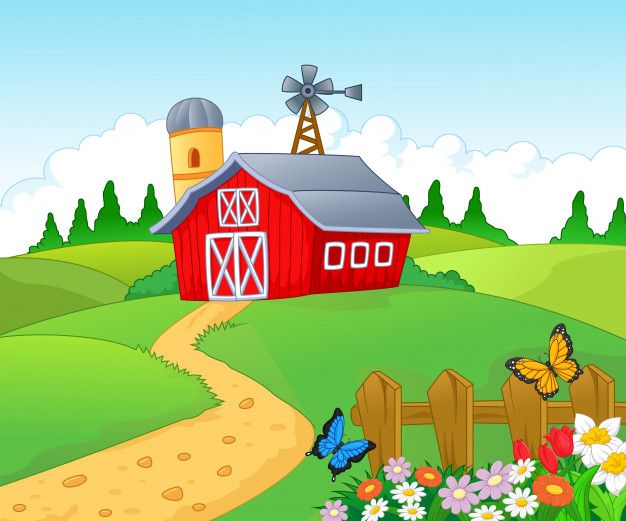 Farm background Premium Vector