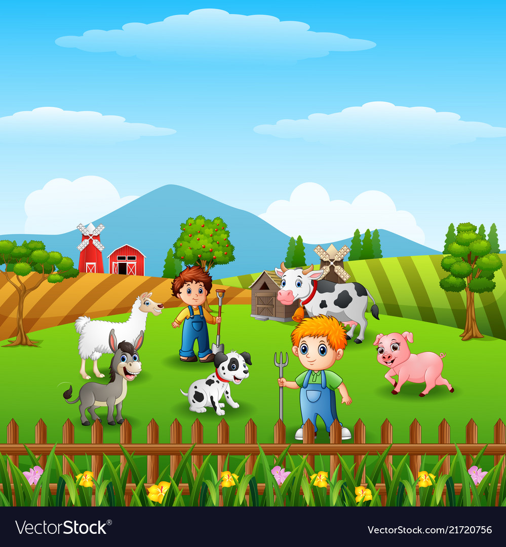 Farm background with.
