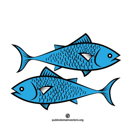 Blue fish vector clip art