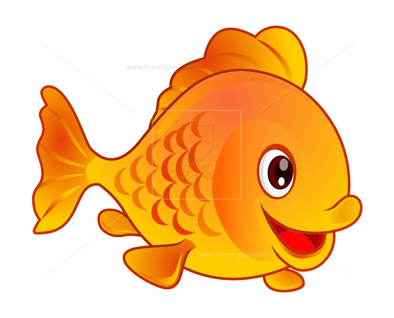 Gold fish vector.