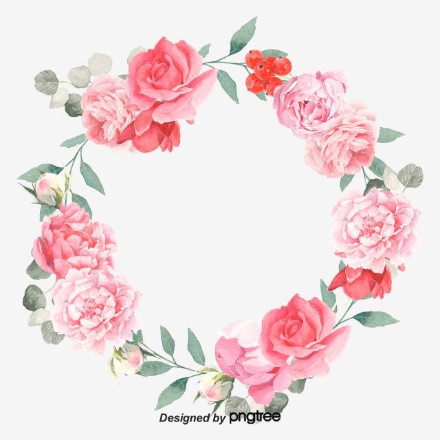 Soft Pale And Romantic Elements, Wreath, Painted, Spring PNG