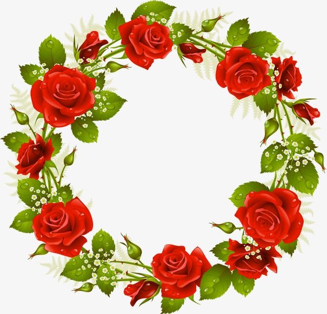 Rosette, Wreath, Rose, Red Flowers PNG Transparent Clipart