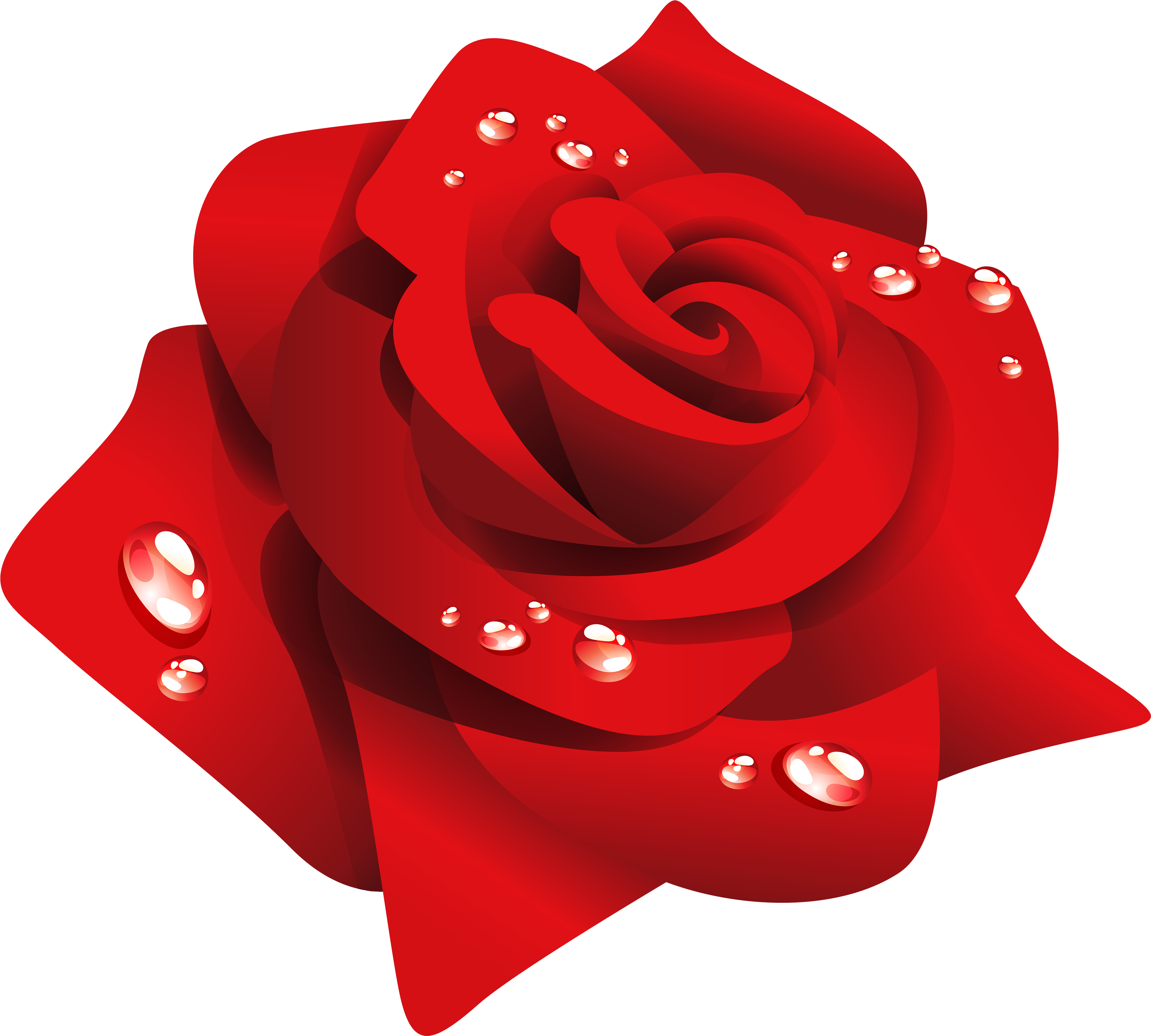 Red Rose With Dew Png Clipart