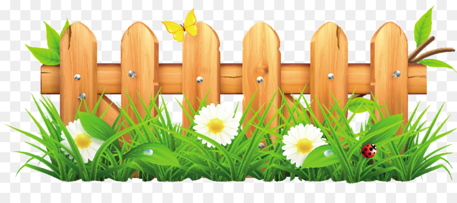 clipart flowers border fence