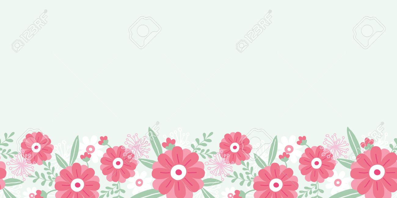 Horizontal flower border clipart