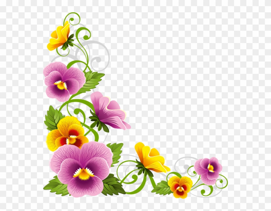 Download Flower Corner Border Png Clipart Borders And
