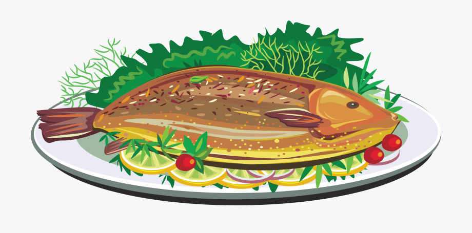 Fried Fish Dish Clip Art