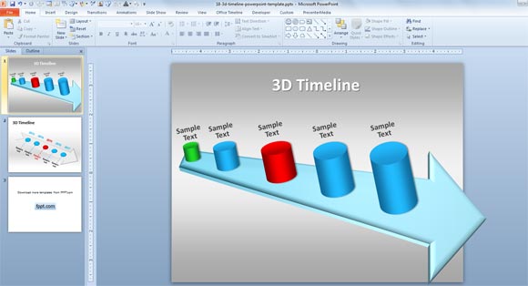 3D Timeline Template for PowerPoint