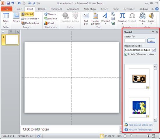 Insert Video Clips from the Clip Art Pane Into PowerPoint