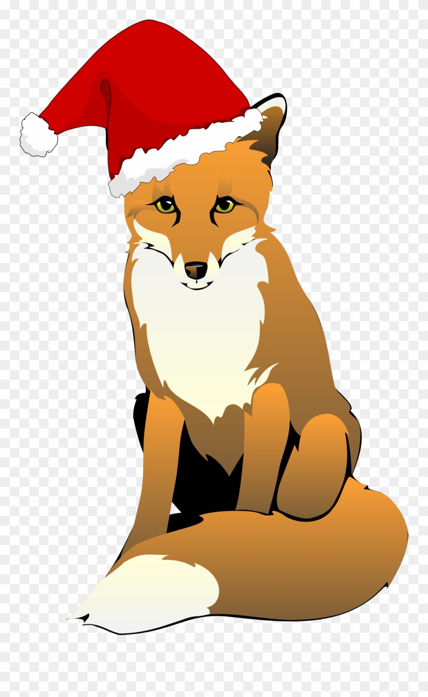 Fox Wearing Santa Hat
