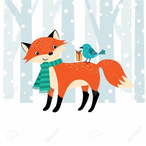 Red Fox Clipart christmas