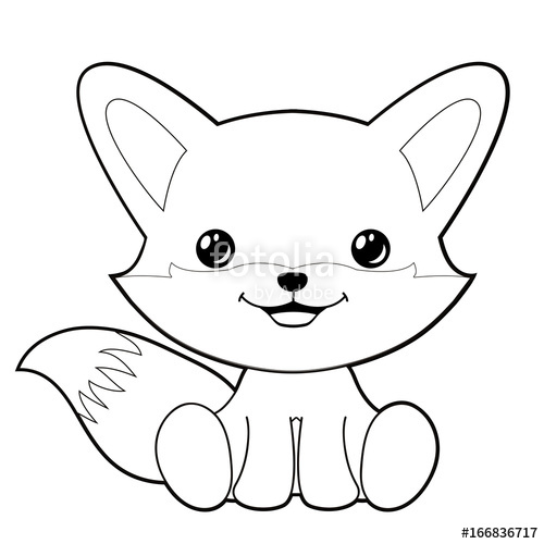 Cute fox clipart coloring activity