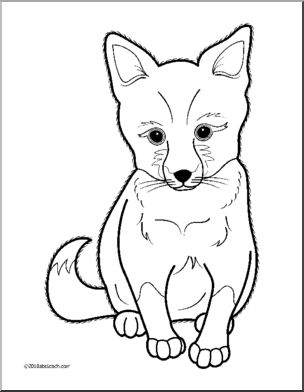 clipart fox coloring