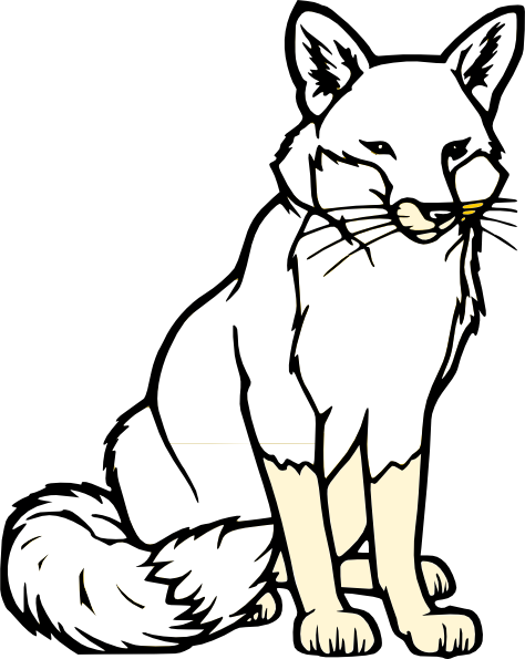 Free Black And White Fox Drawing, Download Free Clip Art