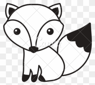 Drawn Fox Black And White
