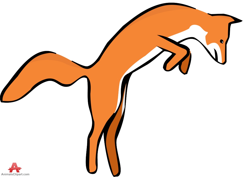Jumping fox clipart free design download jpg
