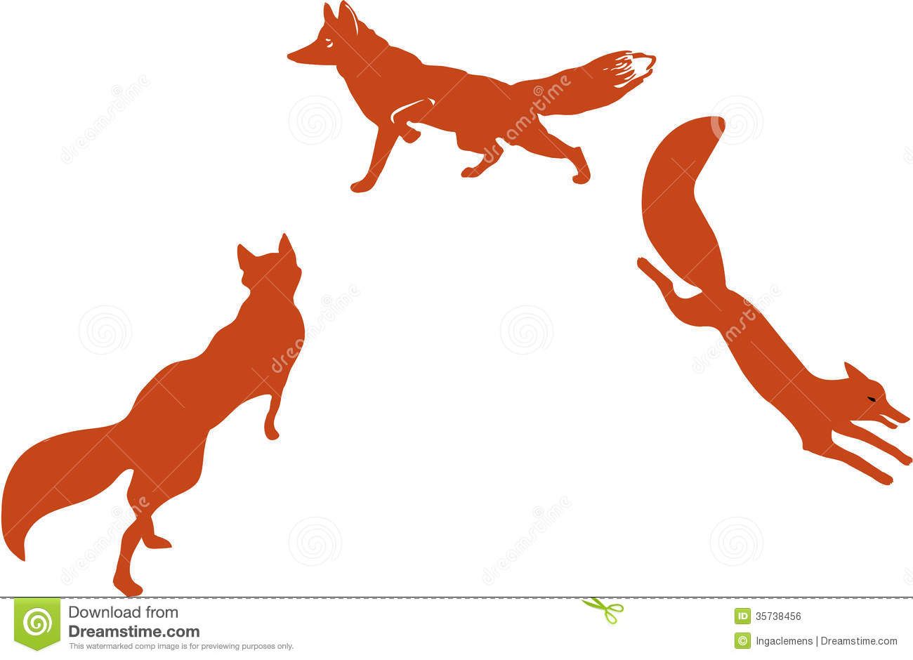 Red fox sillouet