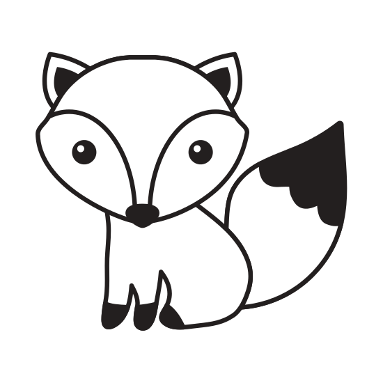 Fox Outline Black And White free clipart