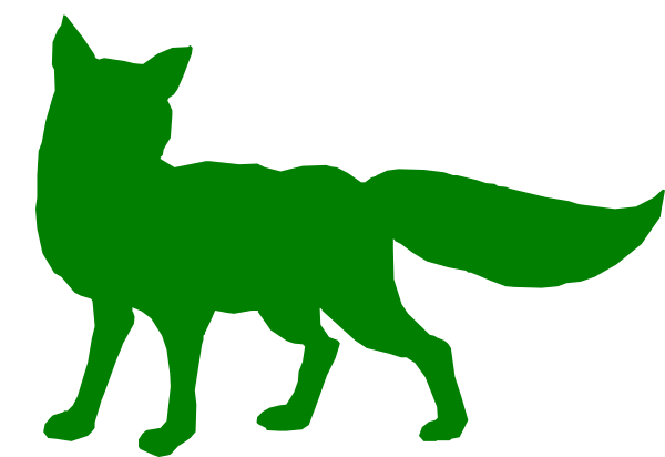 Green Fox Outline Clip Art at Clker