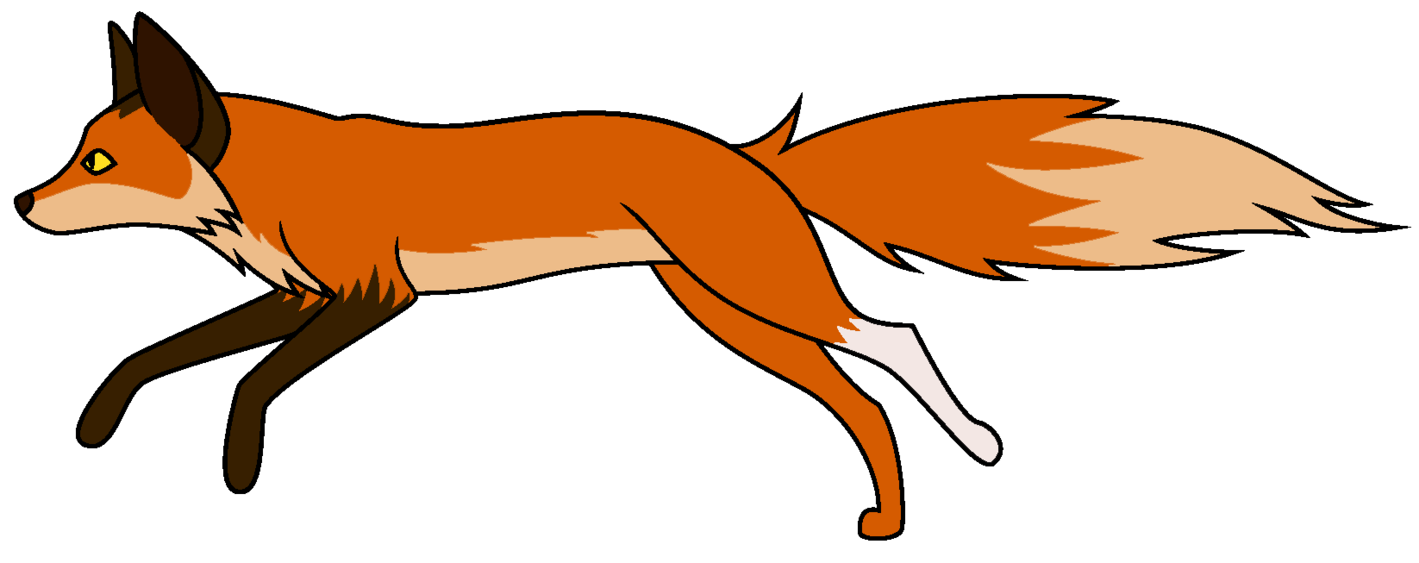 Running fox clipart.