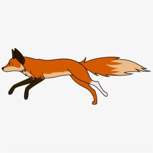 Running fox clipart.