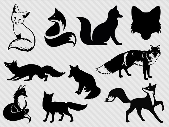 Fox svg bundle, fox clipart, fox silhouette svg, fox dxf