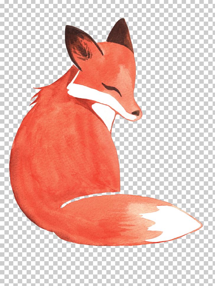 Watercolor painting fox.