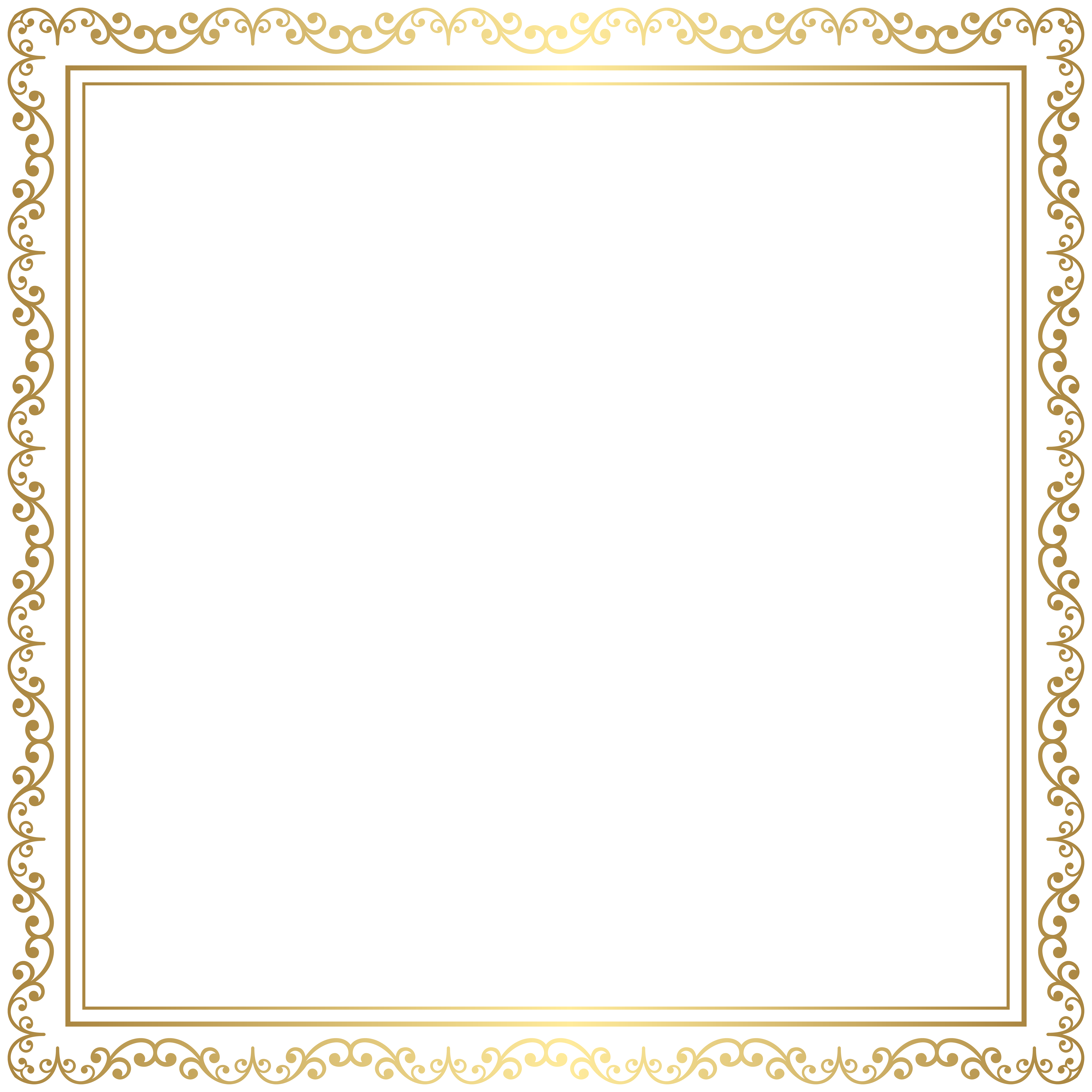 Border Frame Gold Transparent PNG Clip Art Image