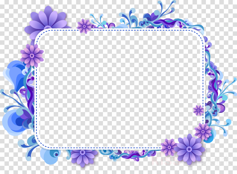 Blue Flower Frame clipart