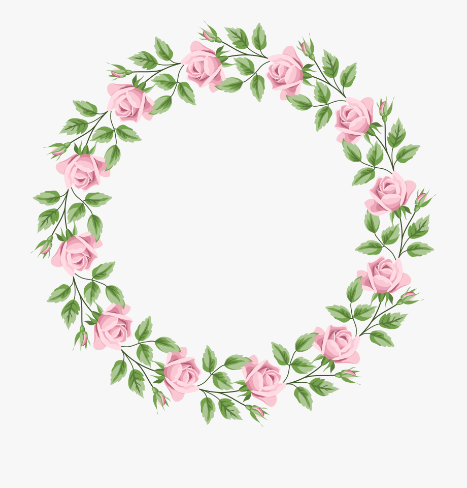 Pink Rose Border Frame Transparent Png Clip Art Floral